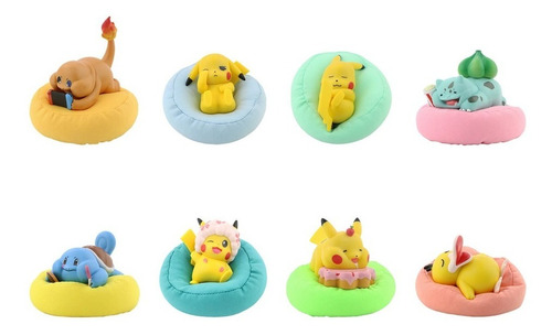 Figuras Pokémon Almohadas Colección X8 Psyduck Pikachu 