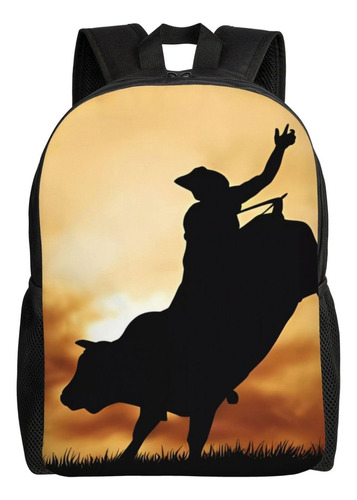 Dehiwi Cool Bull Riding Print Mochila Linda Y Ligera Mochila