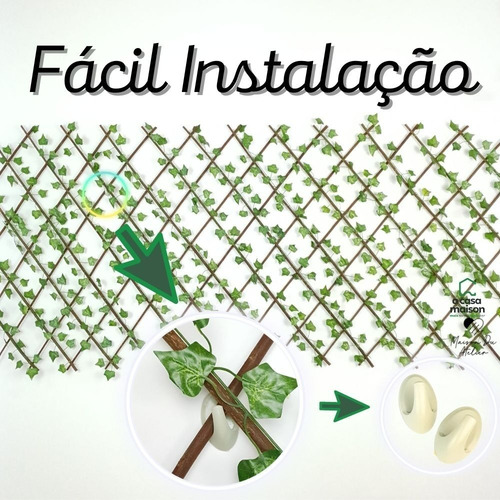 Imagem 3 de 4 de Treliça Gradil Cerca Painel Em Madeira Com Hera Decoração 2m
