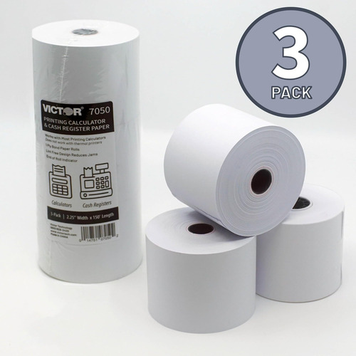 Rollos De Papel Blanco Compactos Victor 7050 Para Registros