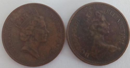 2 Moedas Da Inglaterra - Elizabeth Ii (Usado)