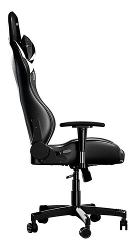 Silla de escritorio Waw Design Bunker gamer ergonómica negra y blanca con tapizado de poliuretano
