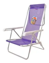 Comprar Reposera Aluminio 8 Posiciones Reposeras Playeras Plegable Color Violeta