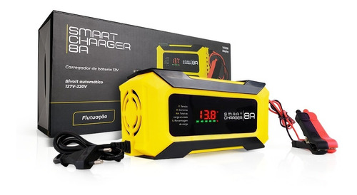 Imagem 6 de 9 de Carregador De Bateria Portatil Carro Moto 12v 8ah Automotivo