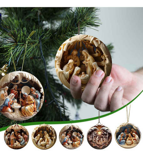 Colgante De Bendición De Nacimiento Acrílico Navideño De 3d