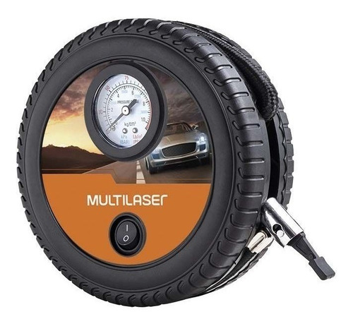 Compresor de aire mini a batería portátil Multilaser AU615 15L 350hp 12V negro