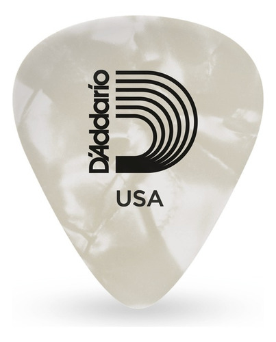 Pack De 10 Púas Para Guitarra Daddario Medium 1cwp4-100 Color Blanco Tamaño Mediano