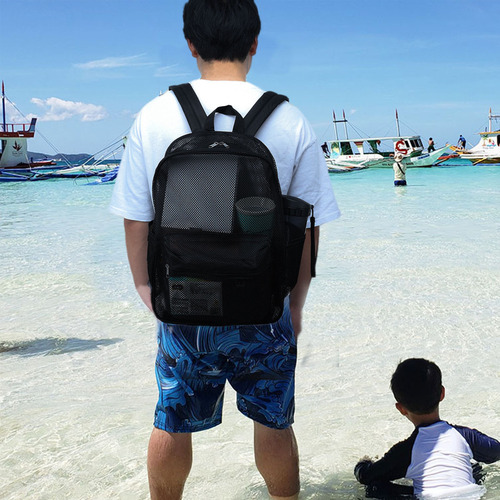 Mochilas De Malla Transparente En U, Bolsa De Playa Extra Gr