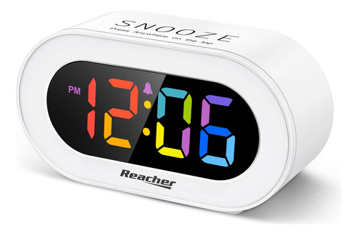 Reacher Reloj Despertador Led Pequeño Y Colorido Con Función