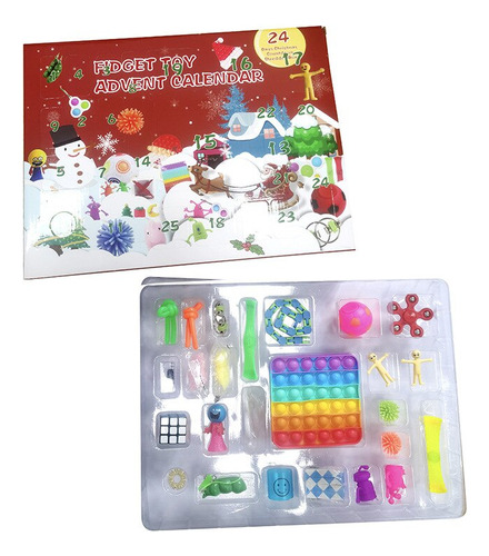 Calendario De Adviento Navideño Fidget Toys Push Bubble Fid