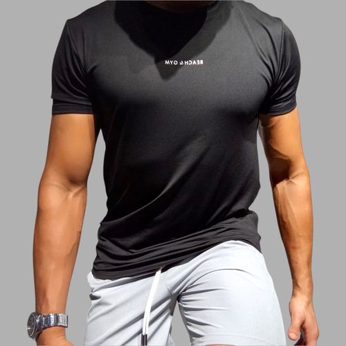 Camiseta Fit, Gym, Deporte Beach&gym Hombre