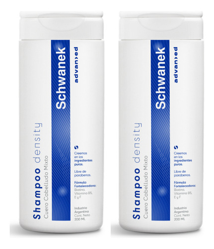 Shampoo Schwanek Advanced Kit Schwanek Shampoo Density 200 ml X 2 brillo y volumen