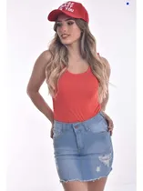 Comprar Polleras Minifaldas De Jeans Elastizado