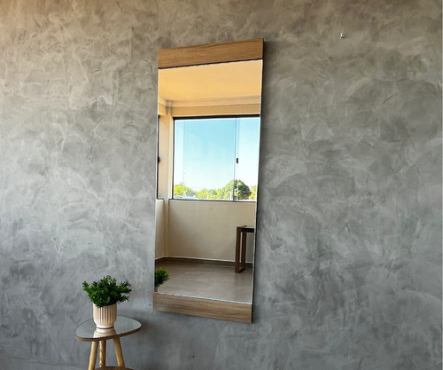Espelho Grande Parede Chão Slim Wood - Demoglass A 150 X L80 Moldura Freijó