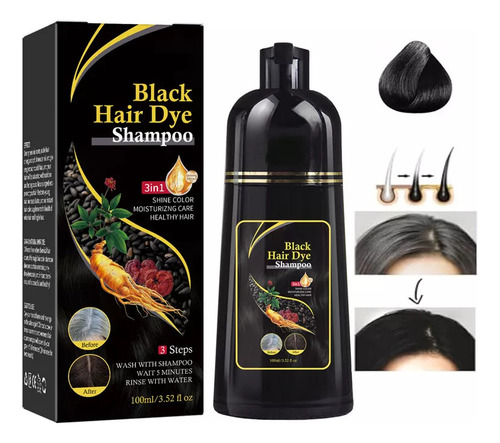 Shampoo Branco A Preto Para Nutrir O Cabelo E Tingir O Cabel