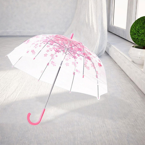 L, Guarda-chuva Transparente, Flor Cerejeira À Prova Vento