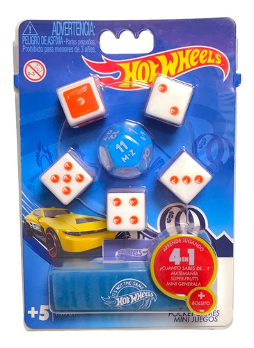 Mini Juegos Intek Dados 4 En 1 Infantil Color Hotwheels