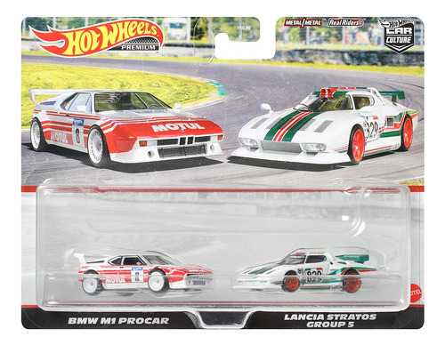 Hot Wheels Premium Car Culture 2 Pack Bmw M1 Y Lancia Strato Color Blanco