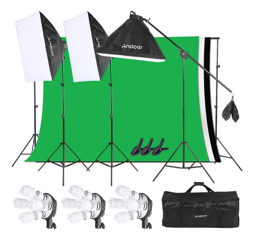 Kit D/iluminación Andoer D/estudio Fotográfico 50x70cm, 12pz