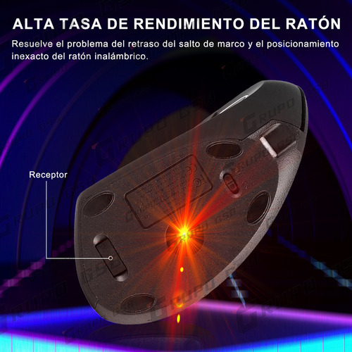 A Ratón Vertical Inalámbrico Ergonómico Recargable 2,4 G
