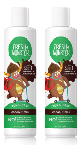 Fresh Monster Champú Y Acondicionador 2 En 1 Para Niños, .