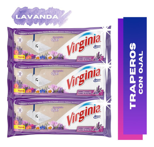 Traperos Humedos Multiuso Lavanda - Virginia - Pack X3 -