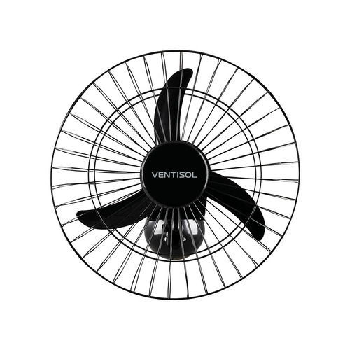 Imagem 1 de 4 de Ventilador de parede Ventisol Comercial preto com 3 pás de plástico, 50 cm de diâmetro 127 V/220 V