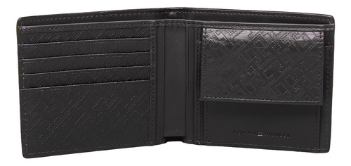 Tommy Hilfiger Cartera Para Caballero Am0am13252 Color Black Diseño de la tela Liso