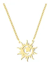 Comprar Collar Luna Sol Brillante Joya Plata Enchapada Oro 18k 