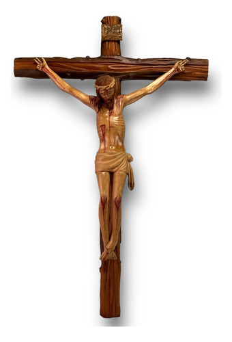 Cristo Tallado En Madera Cedro Rojo 85cm