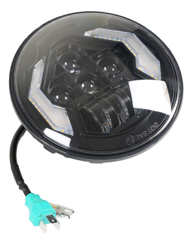 Faro Delantero De Motocicleta De 7 Pulgadas, Led, Luz Alta Y