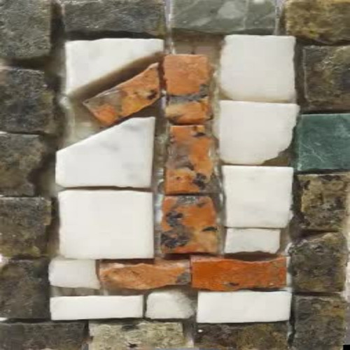 Número Em Mosaico - 8x12cm 8x12cm Verde Alpi, Branco E Vermelho Guaíba.