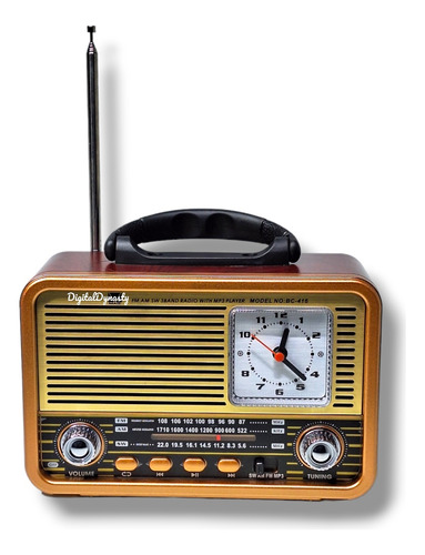 Radio Am/fm Bocina Bluetooth Vintage Rejol Bc416 Recargable 