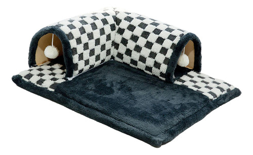 Cama Para Gatos 2 En 1, Túnel De Juego Interactivo Negro L