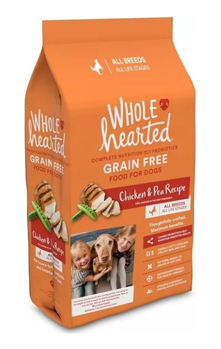 Wholehearted Alimento Natural Perro Pollo Y Chicharo 2.26kg