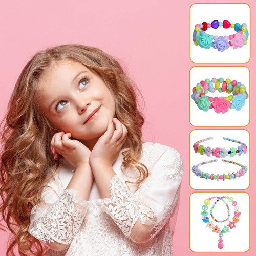 12 Kits Cuentas Bisutería Pulseras Collares Juguete Fiesta