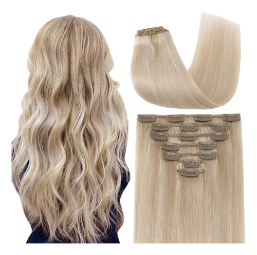 Extensiones De Cabello Humano Real Con Clip, De 18 Pulgadas,