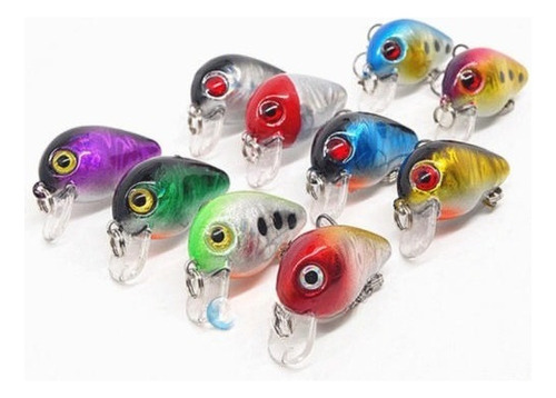 Pesca 10pcs Señuelos Crankbait Bamboleo Mucha Carpa Pez Tack