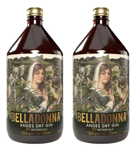 Gin Belladonna Andes Dry Gin 37 Botanicals X1000cc X2 Uni