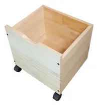 Comprar Baul Juguetero Organizador Con Cajon Y Ruedas Estilo Moderno Madera Maciza Sajo 35x31 Color Natural