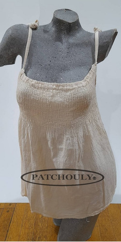 Imagen 4 de 4 de Blusa Strapless 100% Algodón Bambula Beige Artesanal L/xl