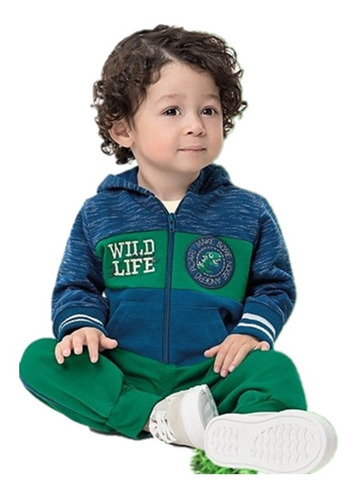 Conjunto Bebê Moletom Menino Inverno Angero Dino