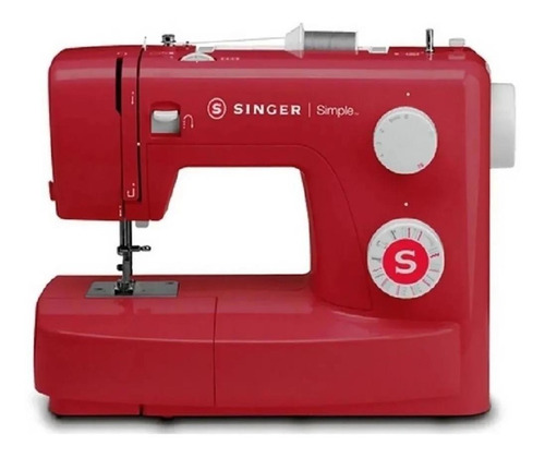 Máquina de costura reta Singer Simple 3223 portátil vermelha 220V
