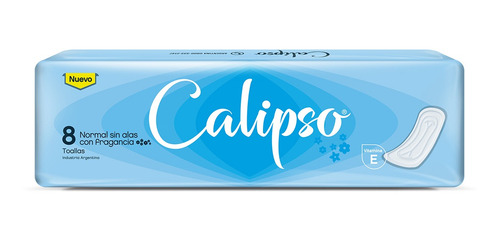 Imagen 2 de 2 de Toallitas Femeninas Calipso Plana S/alas X8 Un Con Fragancia
