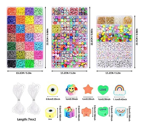 Cuentas De Arcilla De Frutas Y Flores, Kit Hacer Pulser...