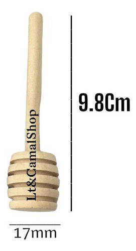 Kit 6 Mini Cuchara De Madera Para Miel Agitador Jarabe 9.8cm
