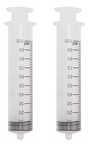 2 Pz Jeringas De Plástico 100ml Reutilizables De Medición