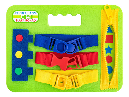 Buckle Toys Mini Tablero Ocupado - Juguete De Aprendizaje M.