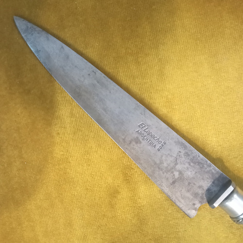 Cuchillo Antiguo El Lapacho Boro 31,7cm Facon Criollo Acero Negro (Usado)