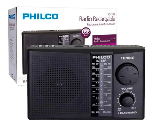 Radio Philco Ic 18r Multibandas Recargable Fm Usb Sd